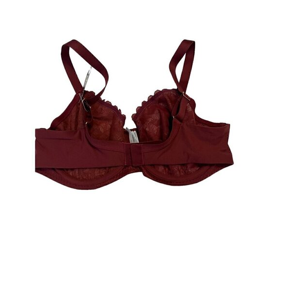 Etam Maroon and Gold Tabby Plus Size Bra 36DDD (F) - Picture 3 of 5